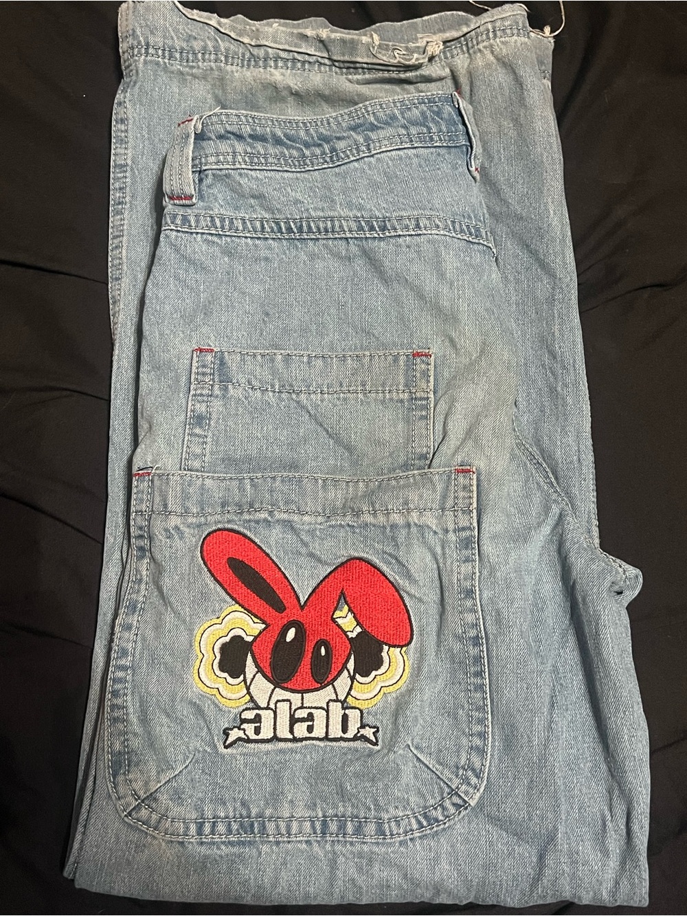 Alabo Relaxed Fit Men's Jeans in Light Blue Denim - Size 32